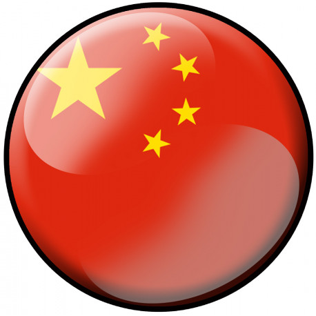 drapeau Chinois rond - 15cm - Sticker/autocollant