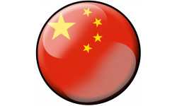 drapeau Chinois rond - 10cm - Sticker/autocollant