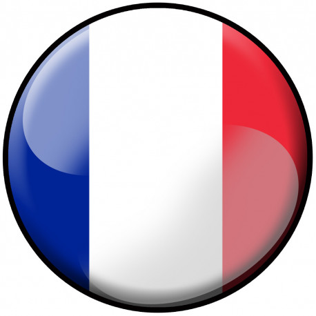 drapeau Français rond - 20cm - Sticker/autocollant