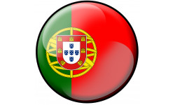 Sticker / autocollant : drapeau Portugais rond - 15cm
