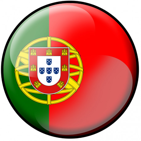 drapeau Portugais rond - 20cm - Sticker/autocollant