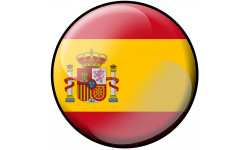 drapeau Espagne rond - 10cm - Sticker/autocollant