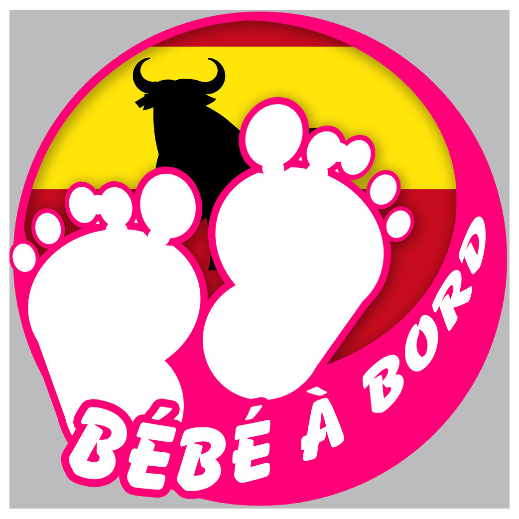 bébé à bord toro fille espagnol - 15cm - Sticker/autocollant