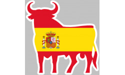 drapeau silhouette toro espagne - 10x10cm - Sticker/autocollant