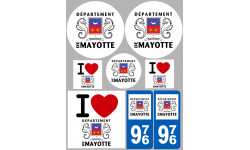 Mayotte - Kit 8 stickers - Sticker/autocollant