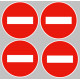 sens interdit - 4 stickers de 10cm - Sticker/autocollant