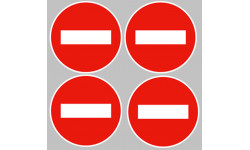 sens interdit - 4fois 5cm - Sticker/autocollant