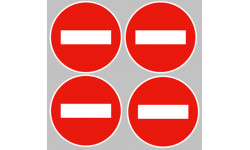 Sticker / autocollant : sens interdit - 4 stickers de 10cm