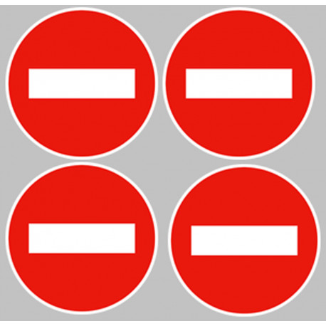 sens interdit - 4 stickers de 10cm - Sticker/autocollant