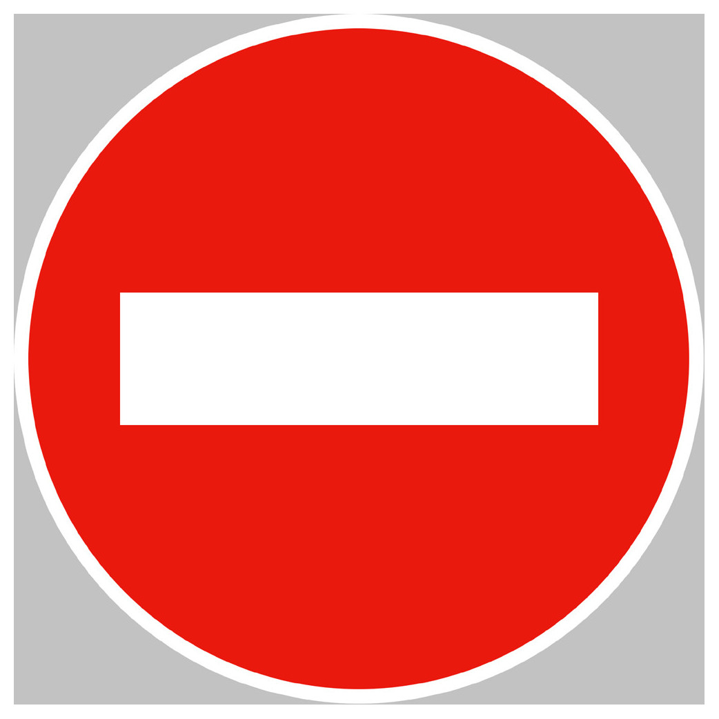 sens interdit - 15cm - Sticker/autocollant