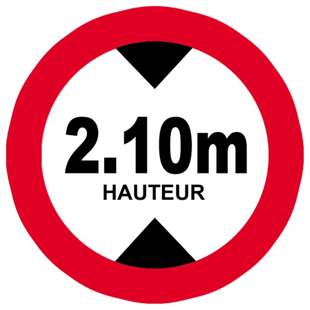 hauteur de passage maximum 2.10m - 5cm - Sticker/autocollant