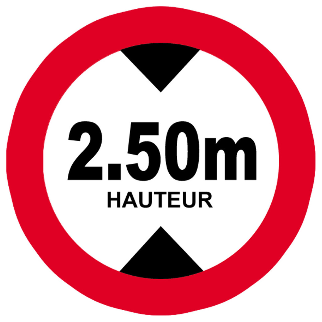 hauteur de passage maximum 2.50m - 5cm - Sticker/autocollant