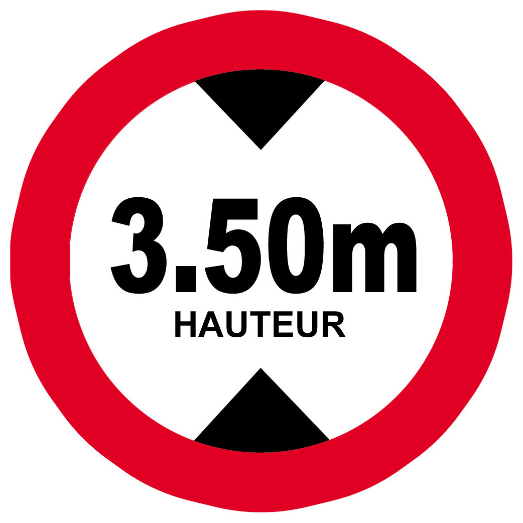 hauteur de passage maximum 3.50m - 15cm - Sticker/autocollant