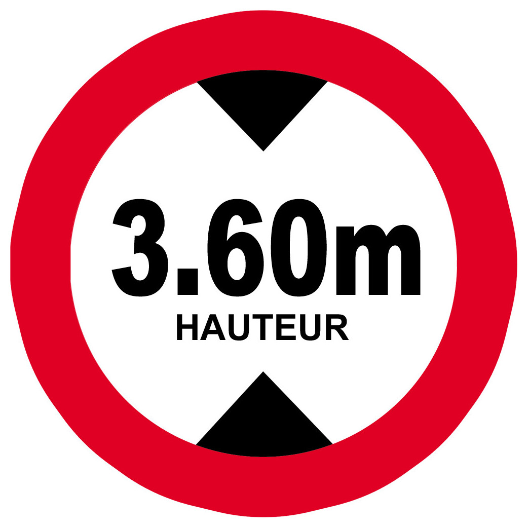 hauteur de passage maximum 3.60m - 15cm - Sticker/autocollant