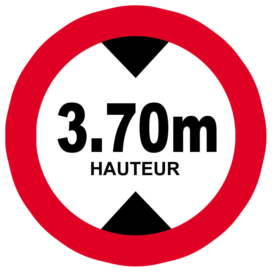 hauteur de passage maximum 3.70m - 10cm - Sticker/autocollant