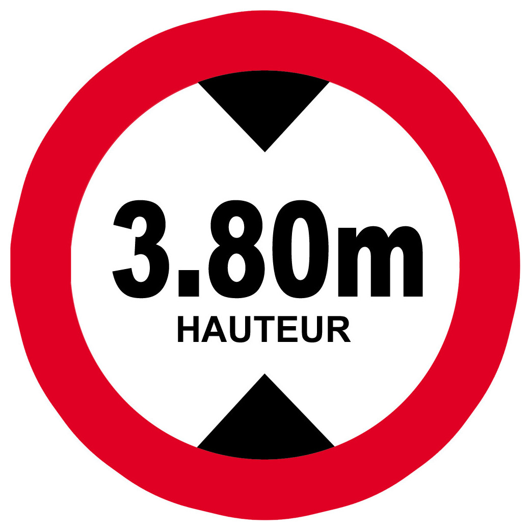 hauteur de passage maximum 3.80m - 15cm - Sticker/autocollant