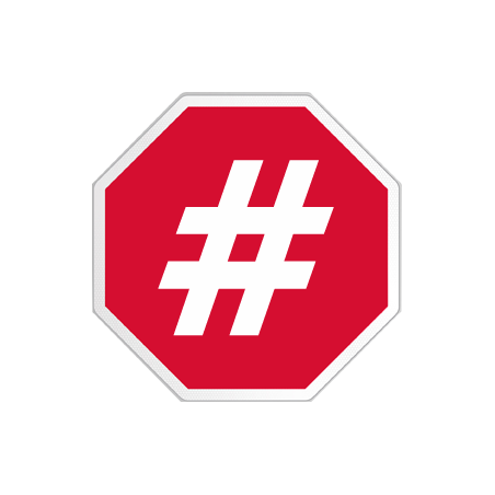 hashtag stop (10x10cm) - Sticker/autocollant