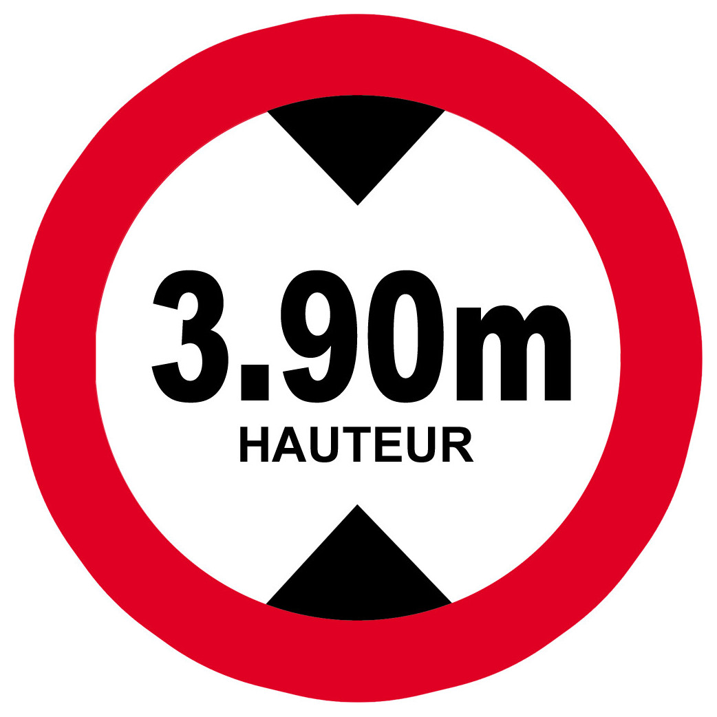 hauteur de passage maximum 3.90m - 10cm - Sticker/autocollant
