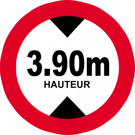 hauteur de passage maximum 3.90m - 5cm - Sticker/autocollant hauteur de passage maximum 3.90m - 5cm - Sticker/autocollant