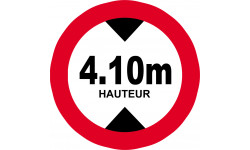 hauteur de passage maximum 4,10m - 10cm - Sticker/autocollant