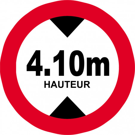 hauteur de passage maximum 4,10m - 10cm - Sticker/autocollant hauteur de passage maximum 4,10m - 10cm - Sticker/autocollant