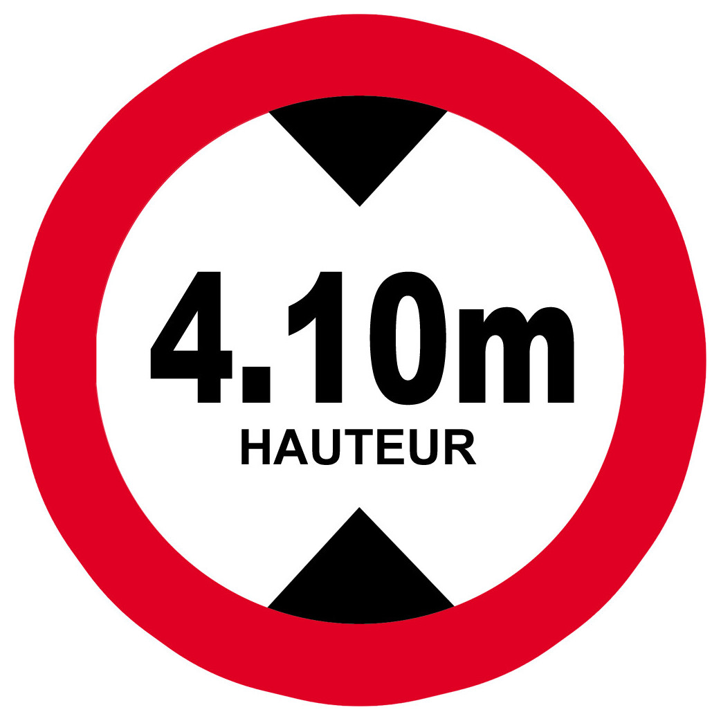 hauteur de passage maximum 4,10m - 5cm - Sticker/autocollant