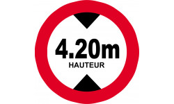 hauteur de passage maximum 4,20m - 10cm - Sticker/autocollant
