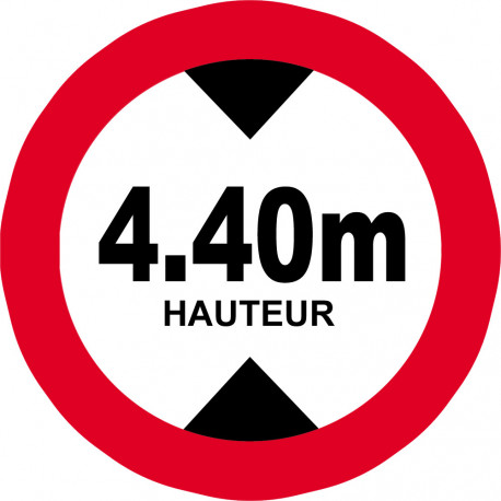 hauteur de passage maximum 4,40m - 10cm - Sticker/autocollant