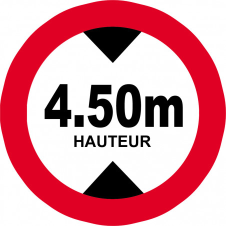 hauteur de passage maximum 4,50m - 15cm - Sticker/autocollant hauteur de passage maximum 4,50m - 15cm - Sticker/autocollant