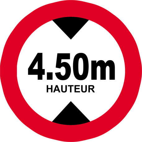 hauteur de passage maximum 4,50m - 10cm - Sticker/autocollant