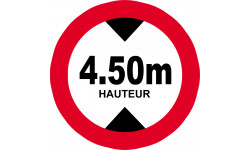 hauteur de passage maximum 4,50m - 5cm - Sticker/autocollant
