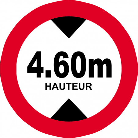 hauteur de passage maximum 4,60m - 20cm - Sticker/autocollant hauteur de passage maximum 4,60m - 20cm - Sticker/autocollant