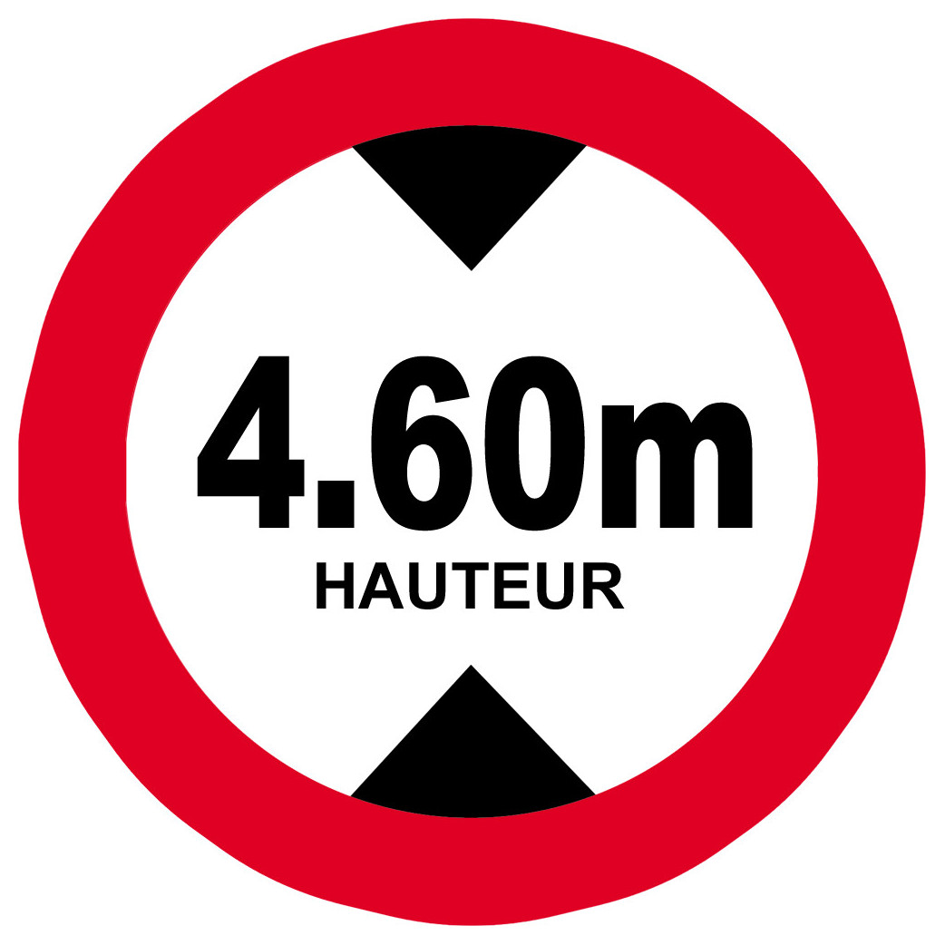 hauteur de passage maximum 4,60m - 15cm - Sticker/autocollant