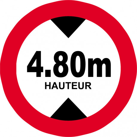 hauteur de passage maximum 4,80m - 15cm - Sticker/autocollant