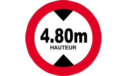 hauteur de passage maximum 4,80m - 10cm - Sticker/autocollant
