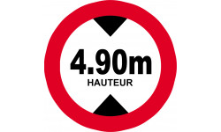 hauteur de passage maximum 4,90m - 20cm - Sticker/autocollant