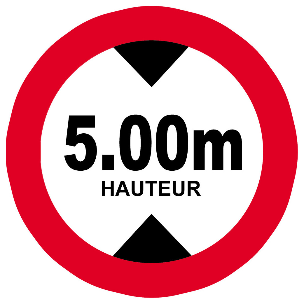 hauteur de passage maximum 5m - 10cm - Sticker/autocollant
