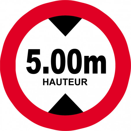 hauteur de passage maximum 5m - 20cm - Sticker/autocollant hauteur de passage maximum 5m - 20cm - Sticker/autocollant