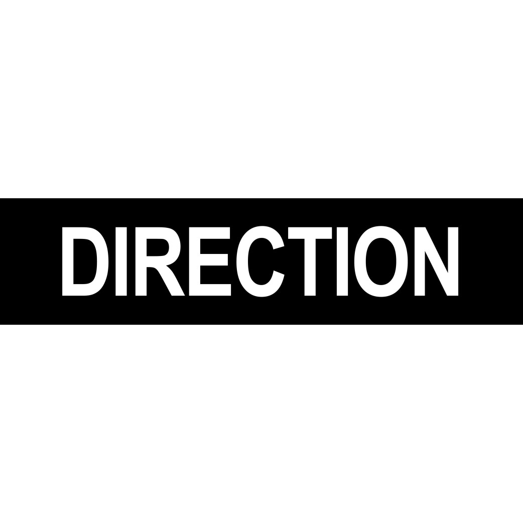 DIRECTION noir - 15x3.5cm - Sticker/autocollant