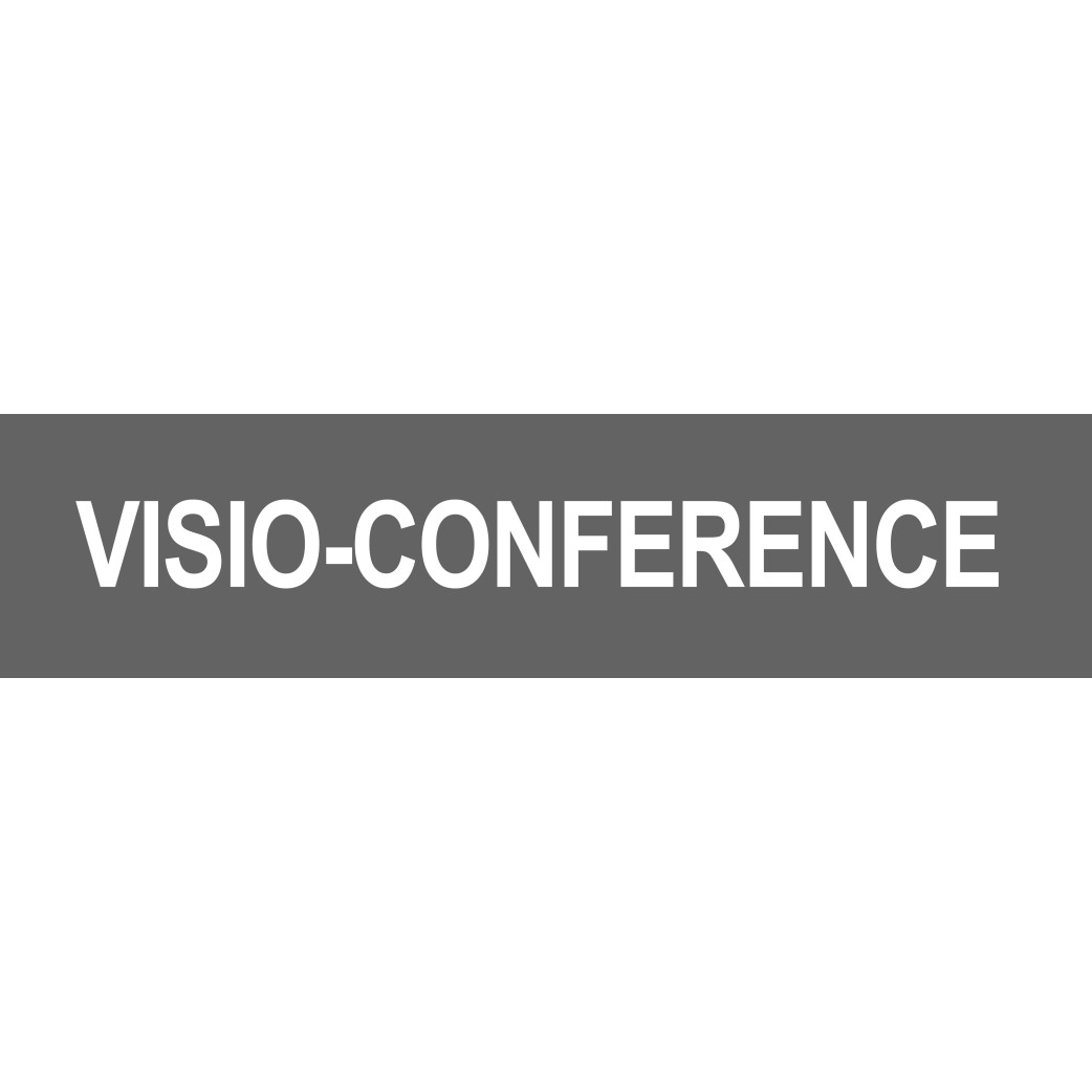 VISIO-CONFERENCE gris - 15x3.5cm - Sticker/autocollant