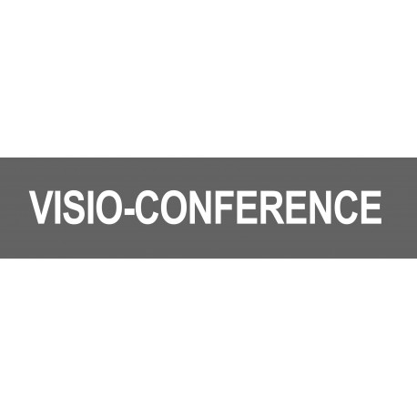 VISIO-CONFERENCE gris - 15x3.5cm - Sticker/autocollant