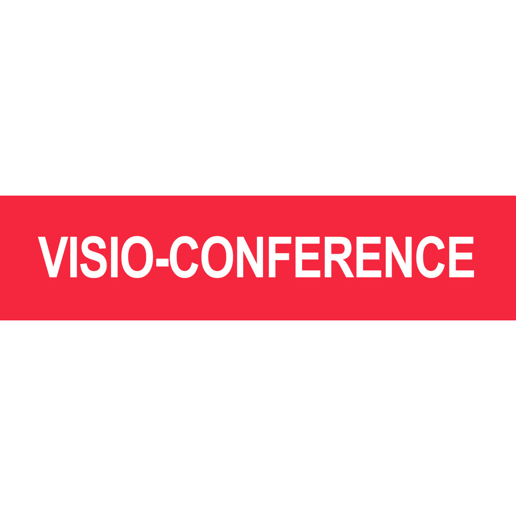VISIO-CONFERENCE rouge - 29x7cm - Sticker/autocollant