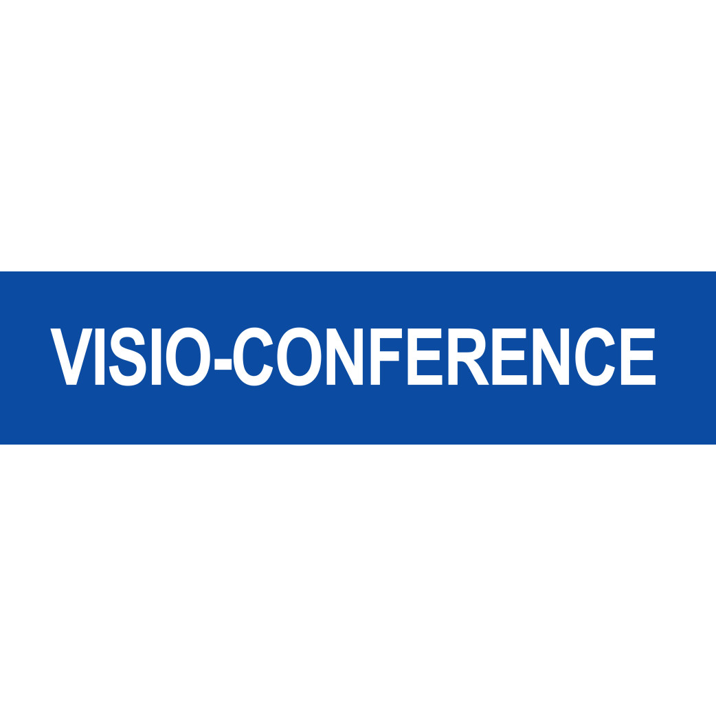 VISIO-CONFERENCE bleu - 29x7cm - Sticker/autocollant