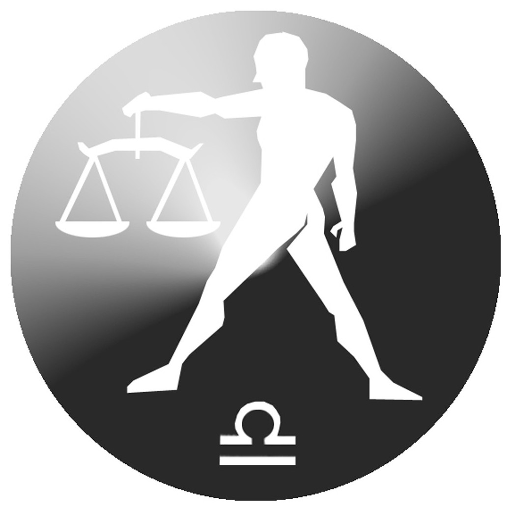 signe du zodiaque balance rond - 8cm - Sticker/autocollant