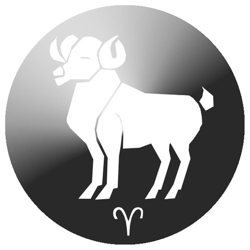 signe du zodiaque bélier rond - 8cm - Sticker/autocollant