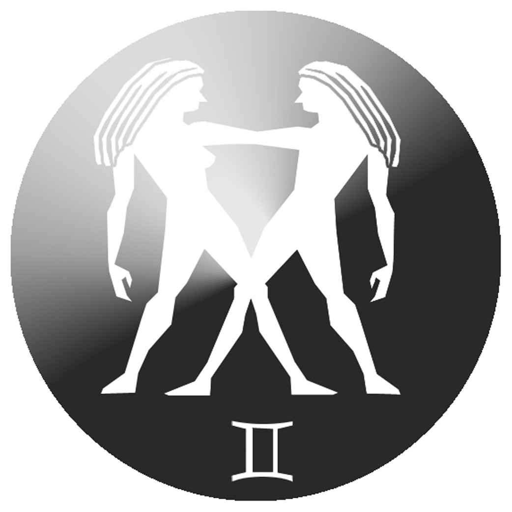 signe du zodiaque gémeaux rond - 8cm - Sticker/autocollant