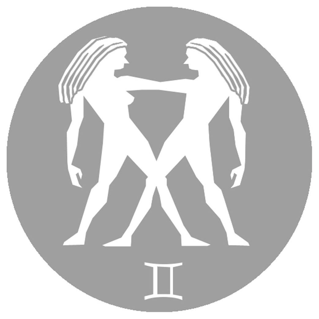 signe zodiaque gémeaux rond - 8cm - Sticker/autocollant