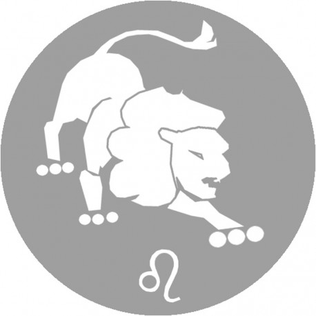 signe zodiaque lion rond - 8cm - Sticker/autocollant