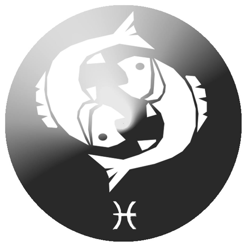 signe du zodiaque poisson rond - 8cm - Sticker/autocollant