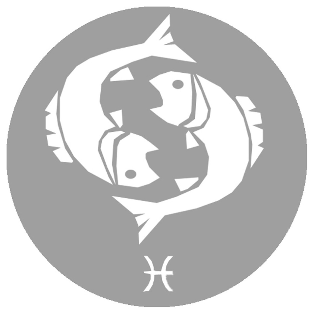 signe zodiaque poisson rond - 8cm - Sticker/autocollant